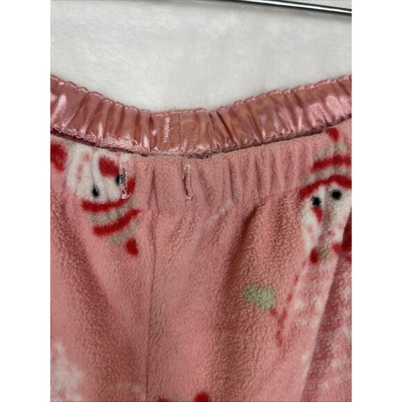 Planet Sleep Snowman PJ Pajama Set Winter Fleece Pink Size Large - Picture 7 of 9